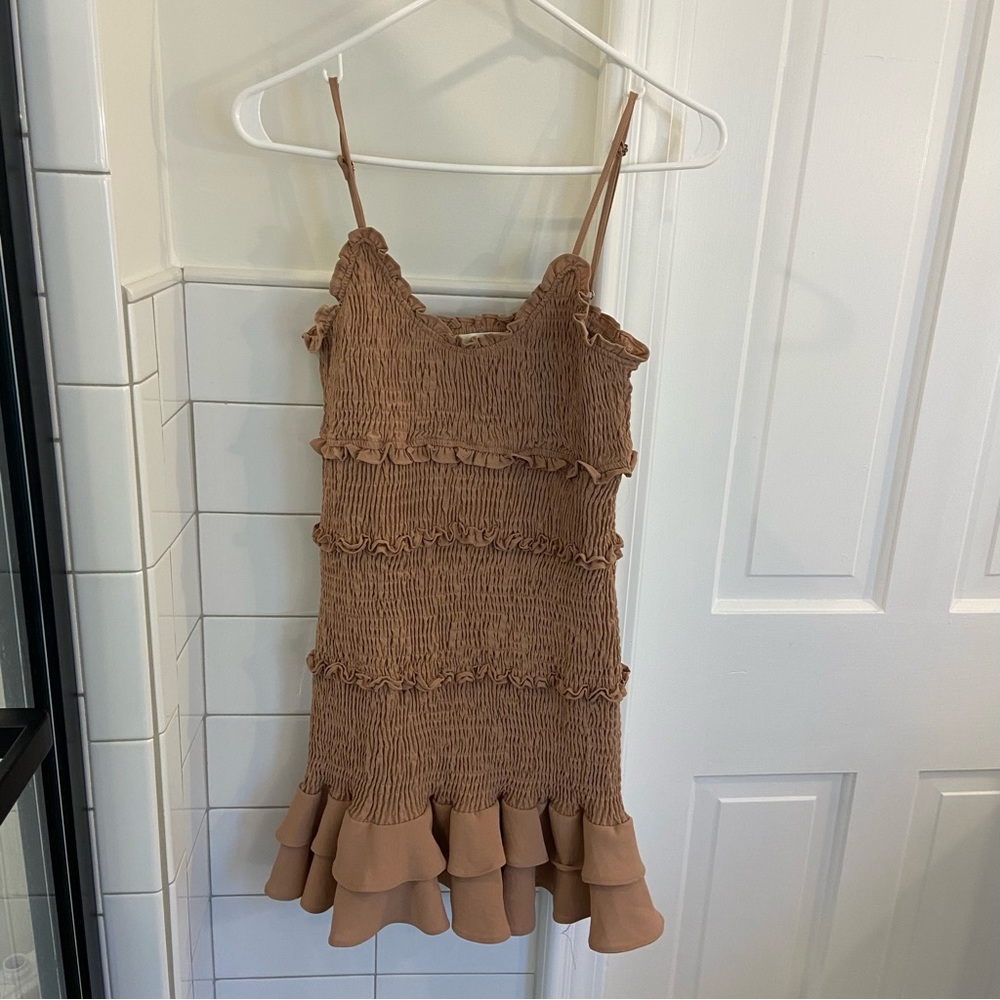Brown Ruffle Dress